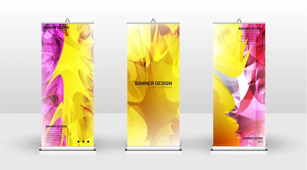 Diseño de plantilla de banner vertical. puede ser utilizado para folletos, portadas, publicaciones, etc. Splash colorido vector de diseño de fondo . — Vector de stock