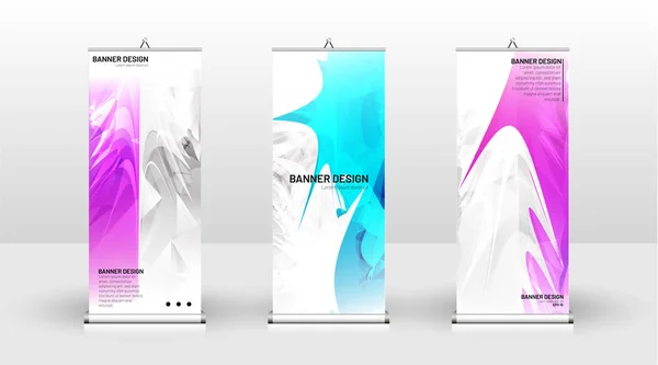 Design de modelo de banner vertical. pode ser usado para brochuras, capas, publicações, etc. Splash design de fundo colorido vetor . —  Vetores de Stock