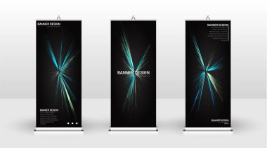 Dikey banner şablonu tasarımı. broşürler, kapaklar, yayınlar, vb siyah arka plan desen doku fütüristik geometrik sanat için kullanılabilir