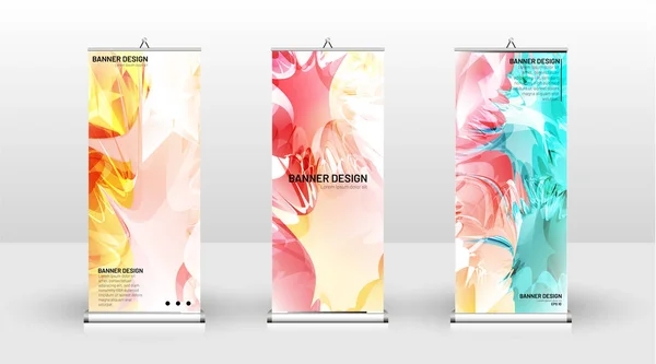 Vertical banner template design. can be used for brochures, covers, publications, etc. Splash colorful vector background design. — Stock Vector