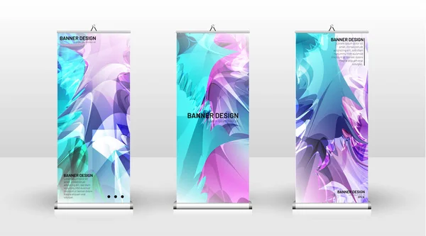 Design de modelo de banner vertical. pode ser usado para brochuras, capas, publicações, etc. Splash design de fundo colorido vetor . — Vetor de Stock