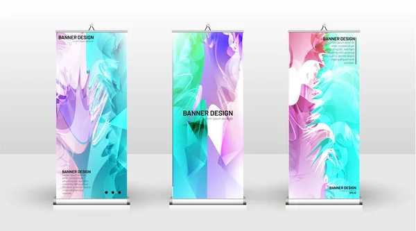 Design de modelo de banner vertical. pode ser usado para brochuras, capas, publicações, etc. Splash design de fundo colorido vetor . — Vetor de Stock