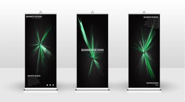 Dikey banner şablonu tasarımı. broşürler, kapaklar, yayınlar, vb siyah arka plan desen doku fütüristik geometrik sanat için kullanılabilir