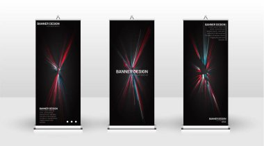 Dikey banner şablonu tasarımı. broşürler, kapaklar, yayınlar, vb siyah arka plan desen doku fütüristik geometrik sanat için kullanılabilir