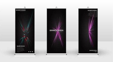 Dikey banner şablonu tasarımı. broşürler, kapaklar, yayınlar, vb siyah arka plan desen doku fütüristik geometrik sanat için kullanılabilir