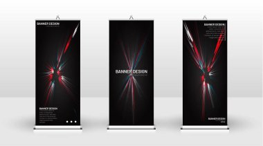 Dikey banner şablonu tasarımı. broşürler, kapaklar, yayınlar, vb siyah arka plan desen doku fütüristik geometrik sanat için kullanılabilir