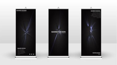 Dikey banner şablonu tasarımı. broşürler, kapaklar, yayınlar, vb siyah arka plan desen doku fütüristik geometrik sanat için kullanılabilir
