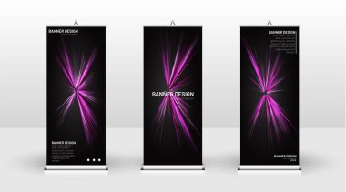 Dikey banner şablonu tasarımı. broşürler, kapaklar, yayınlar, vb siyah arka plan desen doku fütüristik geometrik sanat için kullanılabilir