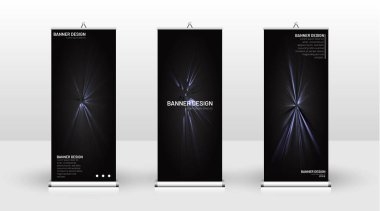 Dikey banner şablonu tasarımı. broşürler, kapaklar, yayınlar, vb siyah arka plan desen doku fütüristik geometrik sanat için kullanılabilir