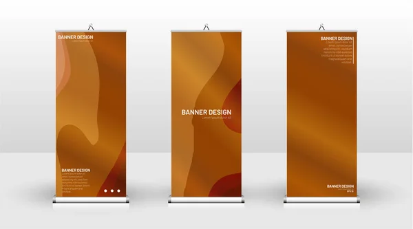 Diseño de plantilla de banner vertical. puede ser utilizado para folletos, portadas, publicaciones, etc. Concepto de un patrón de madera de fondo de onda — Vector de stock
