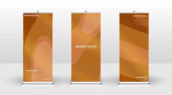 Diseño de plantilla de banner vertical. puede ser utilizado para folletos, portadas, publicaciones, etc. Concepto de un patrón de madera de fondo de onda — Vector de stock