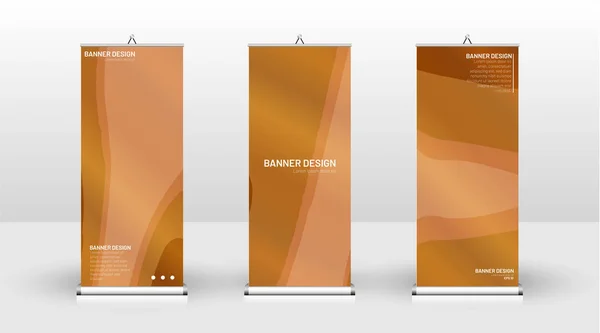 Design de modelo de banner vertical. pode ser usado para brochuras, capas, publicações, etc. Conceito de um padrão de onda de madeira de fundo — Vetor de Stock