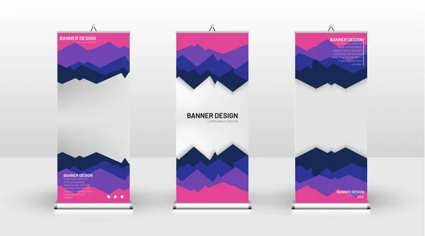 Design vertikaler Banner-Vorlagen. kann für Broschüren, Cover, Veröffentlichungen usw. verwendet werden. futuristische Hintergrundmuster geometrische Konzepte, farbenfrohe kreative Designs — Stockvektor