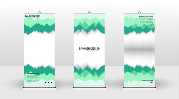 Design de modelo de banner vertical. pode ser usado para brochuras, capas, publicações, etc. padrões de fundo futuristas conceitos geométricos, desenhos criativos coloridos — Vetor de Stock