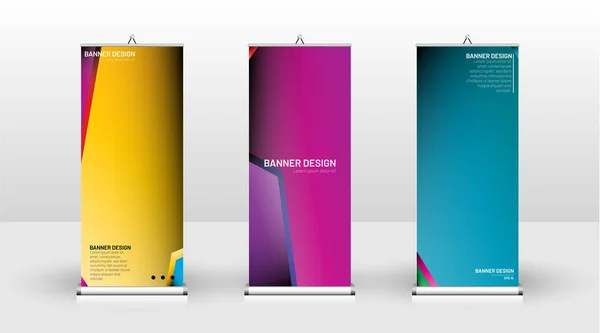 Vertical banner template design. can be used for brochures, covers, publications, etc. Concept of a colorful geometric vector background design — Stock Vector