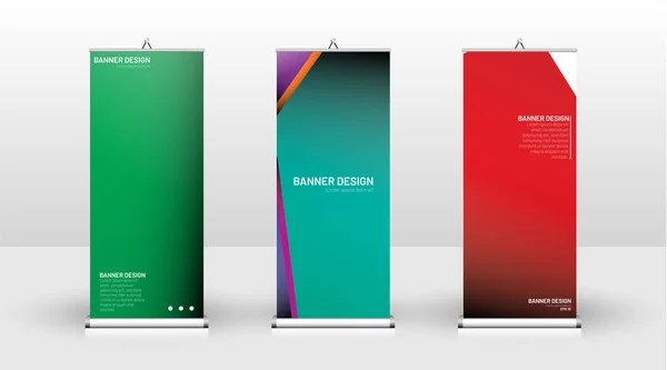 Vertical banner template design. can be used for brochures, covers, publications, etc. Concept of a colorful geometric vector background design — Stock Vector