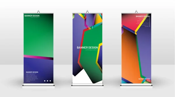 Vertical banner template design. can be used for brochures, covers, publications, etc. Concept of a colorful geometric vector background design — Stock Vector