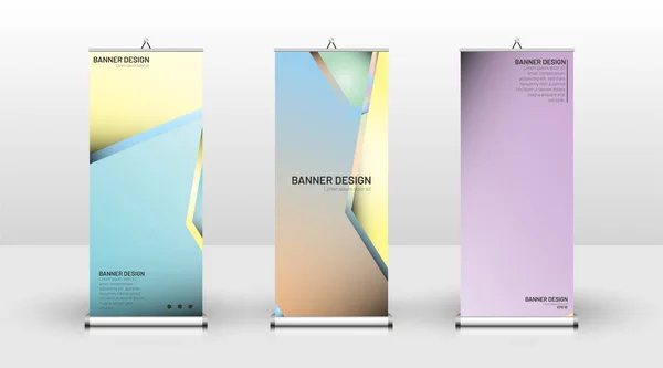 Design vertikaler Banner-Vorlagen. kann für Broschüren, Cover, Veröffentlichungen usw. verwendet werden. bunte Vektor Hintergrunddesign. — Stockvektor