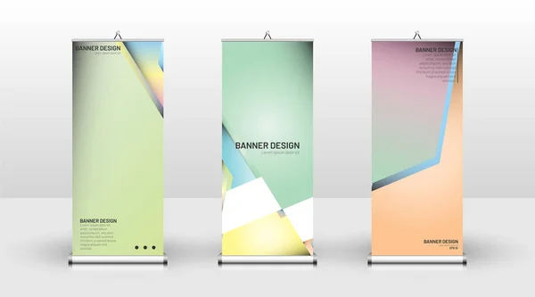 Diseño de plantilla de banner vertical. puede ser utilizado para folletos, portadas, publicaciones, etc. Diseño colorido del fondo del vector . — Vector de stock