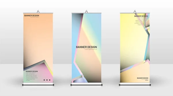 Vertical banner template design. can be used for brochures, covers, publications, etc. Colorful vector background design. — Stock Vector