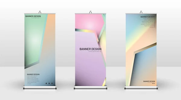 Design vertikaler Banner-Vorlagen. kann für Broschüren, Cover, Veröffentlichungen usw. verwendet werden. bunte Vektor Hintergrunddesign. — Stockvektor