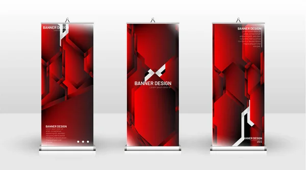 Verticale banner sjabloonontwerp. kan gebruikt worden voor brochures, covers, publicaties, etc. Concept van een geometrisch rood vector achtergrond ontwerp — Stockvector