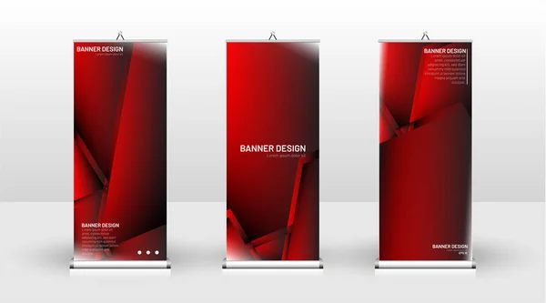 Vertical banner template design. can be used for brochures, covers, publications, etc. Concept of a geometric red vector background design — Stock Vector