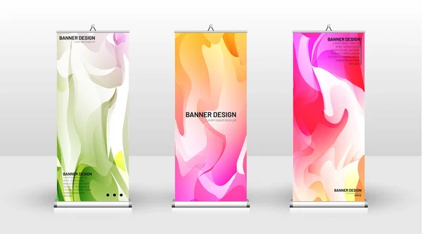 Vertical banner template design. can be used for brochures, covers, publications, etc. The concept of the background is light colored — Stock Vector