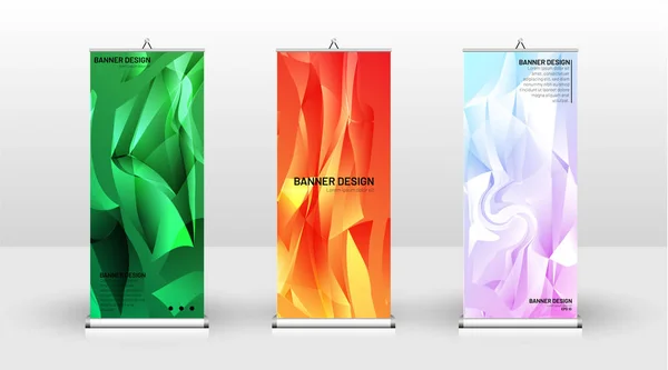 Vertical banner template design. can be used for brochures, covers, publications, etc. The concept of the background is light colored — Stock Vector
