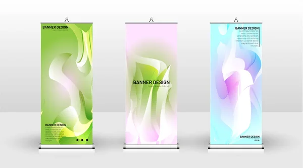 Vertical banner template design. can be used for brochures, covers, publications, etc. The concept of the background is light colored — Stock Vector