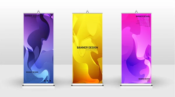 Design de modelo de banner vertical. pode ser usado para brochuras, capas, publicações, etc. O conceito de fundo é de cor clara —  Vetores de Stock