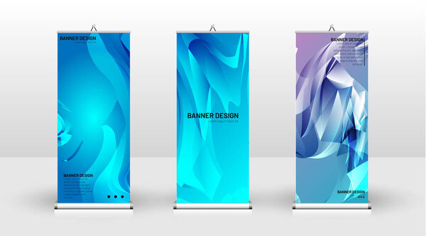 Vertical banner template design. can be used for brochures, covers, publications, etc. The concept of the background is light colored