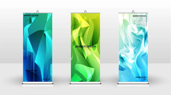 Diseño de plantilla de banner vertical. puede ser utilizado para folletos, portadas, publicaciones, etc. El concepto del fondo es de color claro — Archivo Imágenes Vectoriales