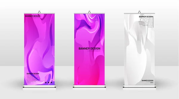 Diseño de plantilla de banner vertical. puede ser utilizado para folletos, portadas, publicaciones, etc. El concepto del fondo es de color claro — Vector de stock