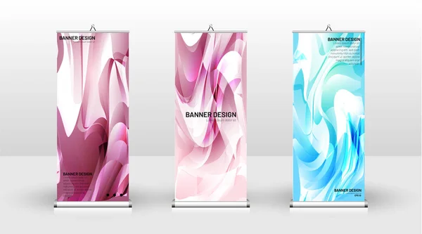 Diseño de plantilla de banner vertical. puede ser utilizado para folletos, portadas, publicaciones, etc. El concepto del fondo es de color claro — Vector de stock