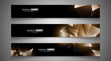 afiş koleksiyonu. çakışan ışık üçgenleri ile soyut arka plan. izole siyah arka plan. eps 10 vektör illüstrasyon