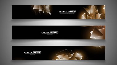 afiş koleksiyonu. çakışan ışık üçgenleri ile soyut arka plan. izole siyah arka plan. eps 10 vektör illüstrasyon