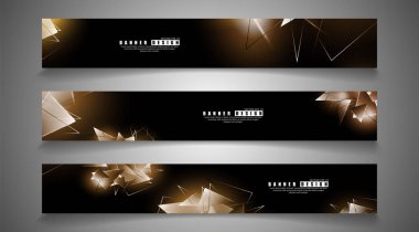 afiş koleksiyonu. çakışan ışık üçgenleri ile soyut arka plan. izole siyah arka plan. eps 10 vektör illüstrasyon