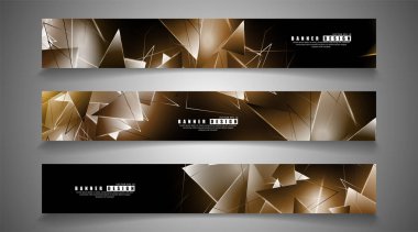 afiş koleksiyonu. çakışan ışık üçgenleri ile soyut arka plan. izole siyah arka plan. eps 10 vektör illüstrasyon