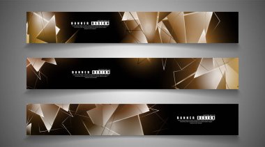 afiş koleksiyonu. çakışan ışık üçgenleri ile soyut arka plan. izole siyah arka plan. eps 10 vektör illüstrasyon