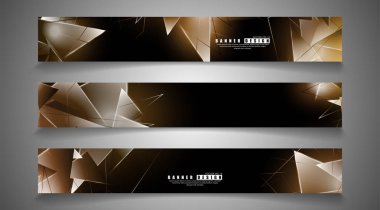 afiş koleksiyonu. çakışan ışık üçgenleri ile soyut arka plan. izole siyah arka plan. eps 10 vektör illüstrasyon