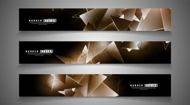 afiş koleksiyonu. çakışan ışık üçgenleri ile soyut arka plan. izole siyah arka plan. eps 10 vektör illüstrasyon
