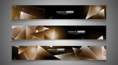 afiş koleksiyonu. çakışan ışık üçgenleri ile soyut arka plan. izole siyah arka plan. eps 10 vektör illüstrasyon