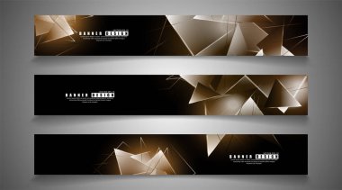 afiş koleksiyonu. çakışan ışık üçgenleri ile soyut arka plan. izole siyah arka plan. eps 10 vektör illüstrasyon