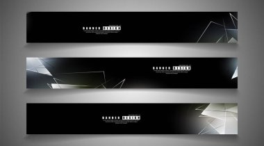 afiş koleksiyonu. çakışan ışık üçgenleri ile soyut arka plan. izole siyah arka plan. eps 10 vektör illüstrasyon