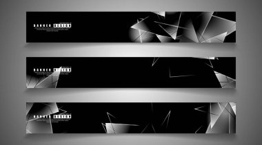 afiş koleksiyonu. örtüşen ışık üçgenleri ile soyut arka plan . izole siyah arka plan. eps 10 vektör illüstrasyon