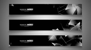 afiş koleksiyonu. örtüşen ışık üçgenleri ile soyut arka plan . izole siyah arka plan. eps 10 vektör illüstrasyon