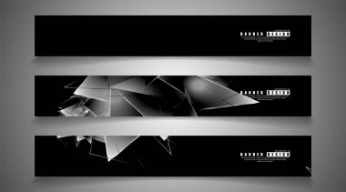 afiş koleksiyonu. örtüşen ışık üçgenleri ile soyut arka plan . izole siyah arka plan. eps 10 vektör illüstrasyon