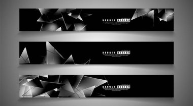 afiş koleksiyonu. örtüşen ışık üçgenleri ile soyut arka plan . izole siyah arka plan. eps 10 vektör illüstrasyon