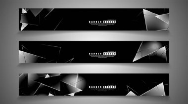 afiş koleksiyonu. örtüşen ışık üçgenleri ile soyut arka plan . izole siyah arka plan. eps 10 vektör illüstrasyon